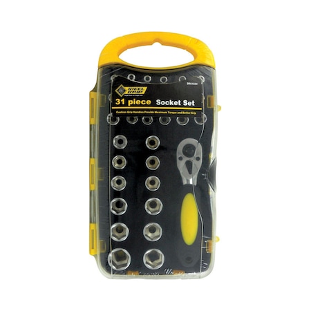 Steel Grip Steel Grip 1-1/4 in. X 1/4 in. drive SAE 6 Point Stubby Socket Set 31 pc DR62422